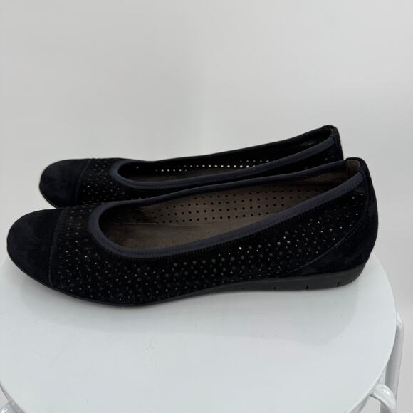 Gabor Hovercraft shoes 8.5 ballet flats perforated suede leather slip on comfort - Picture 3 of 8